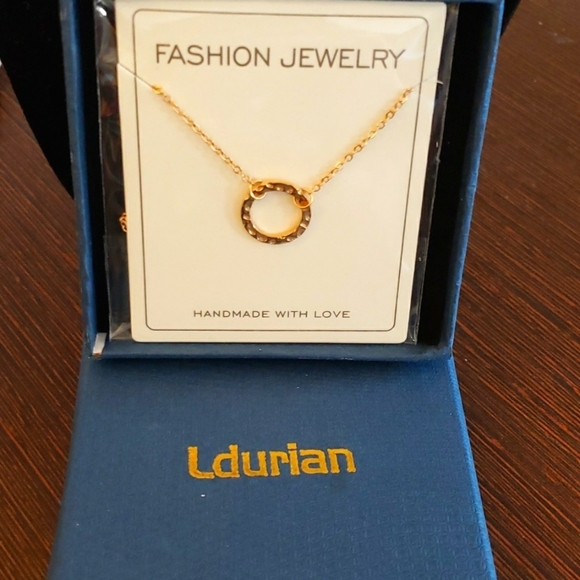 Ldurian 14K Dainty Gold Plated Minimal Karma Circle Necklace - Picture 2 of 6